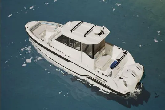 Slide: The Image of 2026 Wellcraft 28 Explorer boat on calm water. - 4