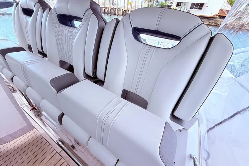 Slide: The Image of Luxury seating on 2022 Tiara Yachts 38 LS, featuring elegant design and premium materials. - 5
