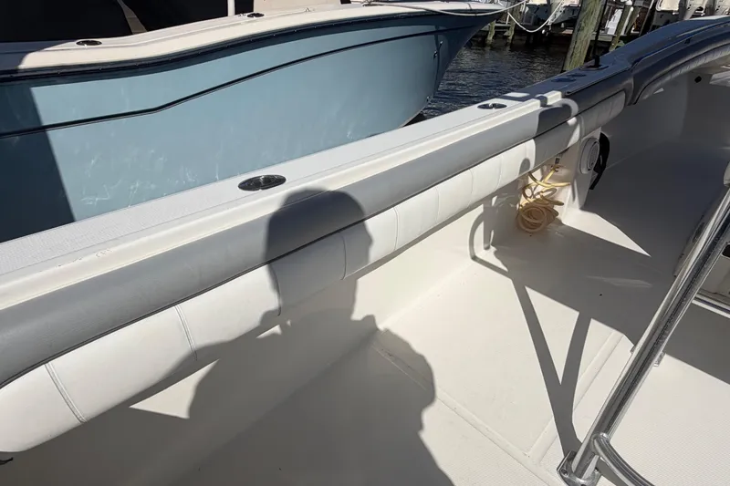 Slide: The Image of Garmin navigation display on 2019 Regulator 25 boat dashboard, showing nautical map. - 24