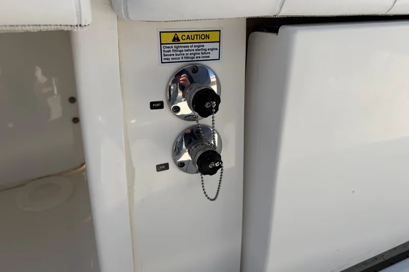 Slide: The Image of Garmin marine display on 2019 Regulator 25 boat, showing navigation and radar data. - 25