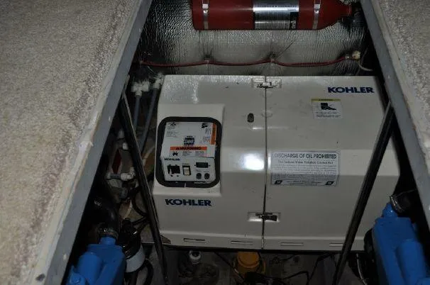 Slide: The Image of Kohler generator in a 1993 Silverton 37 Convertible yacht. - 21