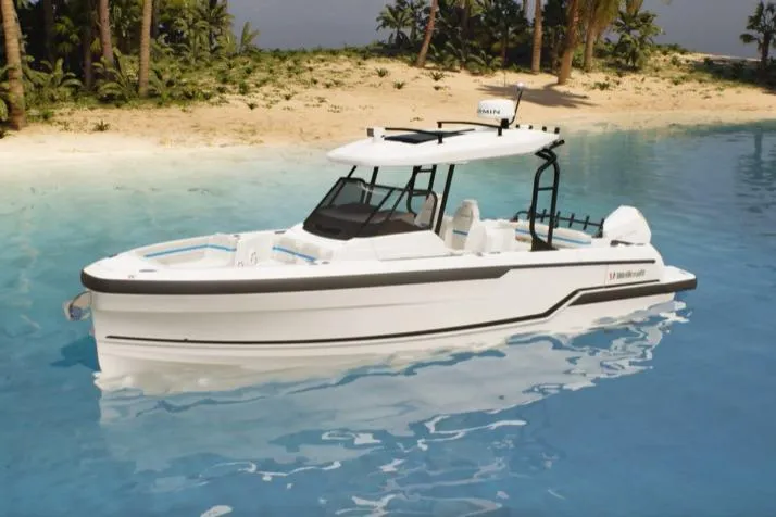 Slide: The Image of 2026 Wellcraft 28 T-Top boat near tropical beach. - 4