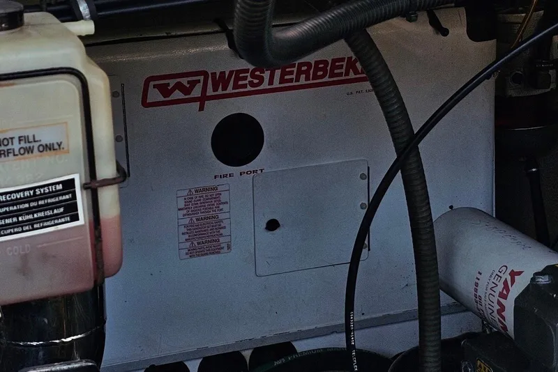 Slide: The Image of Engine compartment of a 2004 Formula 40 Performance Cruiser with Westerbeke components. - 18