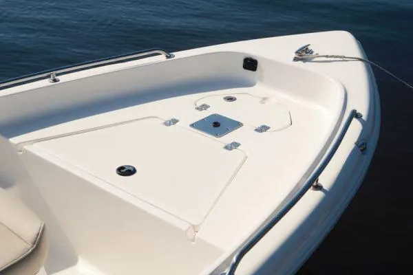 Slide: The Image of Manufacturer Provided Image: 2025 Key West 1720 Center Console boat deck, featuring sleek design and storage compartments. - 3