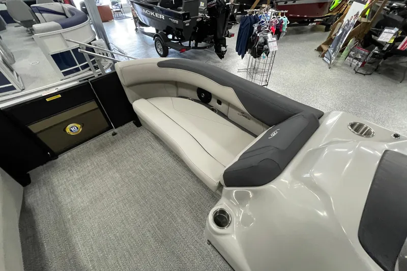 Slide: The Image of 2026 Barletta Sanza S22QC Tri boat interior with luxurious seating and modern design. - 11