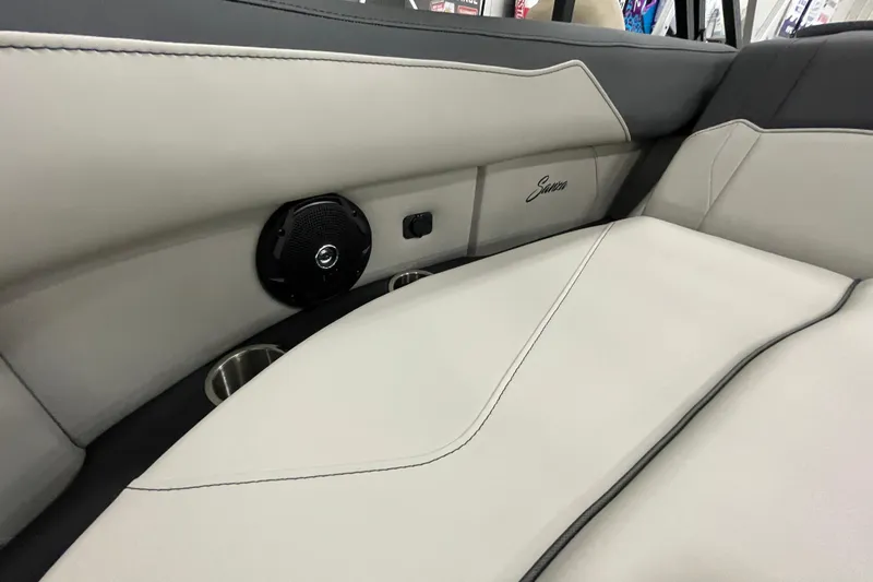 Slide: The Image of 2026 Barletta Sanza S22QC Tri interior with sleek upholstery and integrated speaker system. - 18