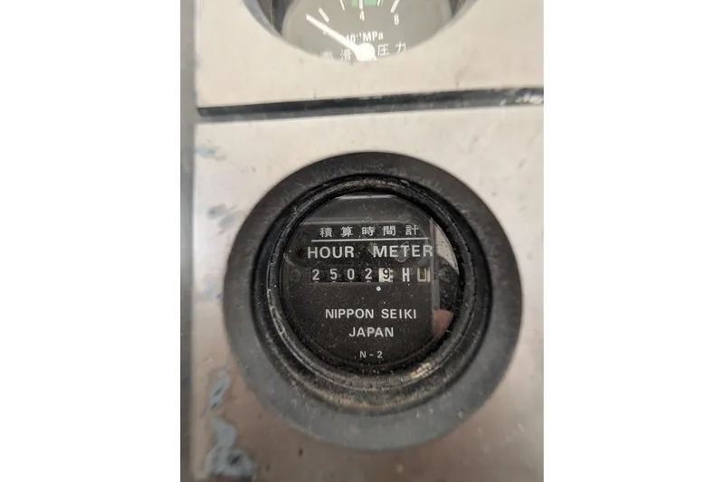 Slide: The Image of Hour meter on 1996 Henriques 28 Express, showing 2502.9 hours, Nippon Seiki Japan. - 20