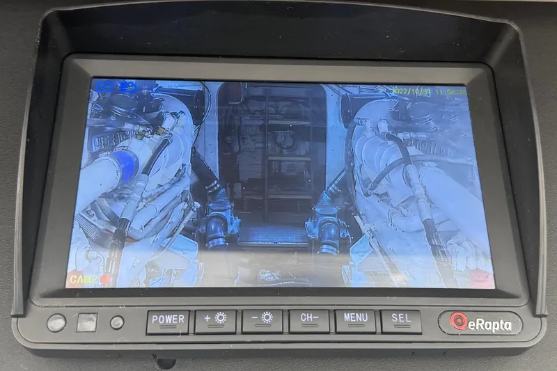 Slide: The Image of Display screen showing engine room of 1995 Bertram 43 Convertible boat. - 6