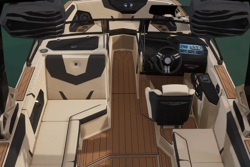 Slide: The Image of Touchscreen display of 2026 Nautique Super Air Nautique GS24 boat with various control settings. - 3