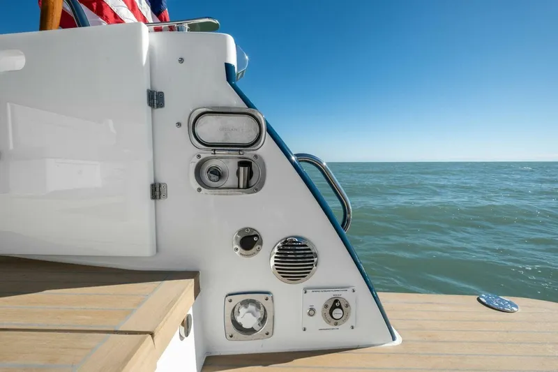 Slide: The Image of Sleek MJM 47R yacht deck with ocean view, showcasing modern design, 2026 model. - 30