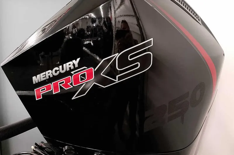 Slide: The Image of Mercury Pro XS 250 outboard engine on 2026 Ranger Z521 boat. - 1