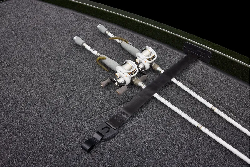 Slide: The Image of 2026 Ranger Z521 boat interior with green and gray seating, modern design. - 22