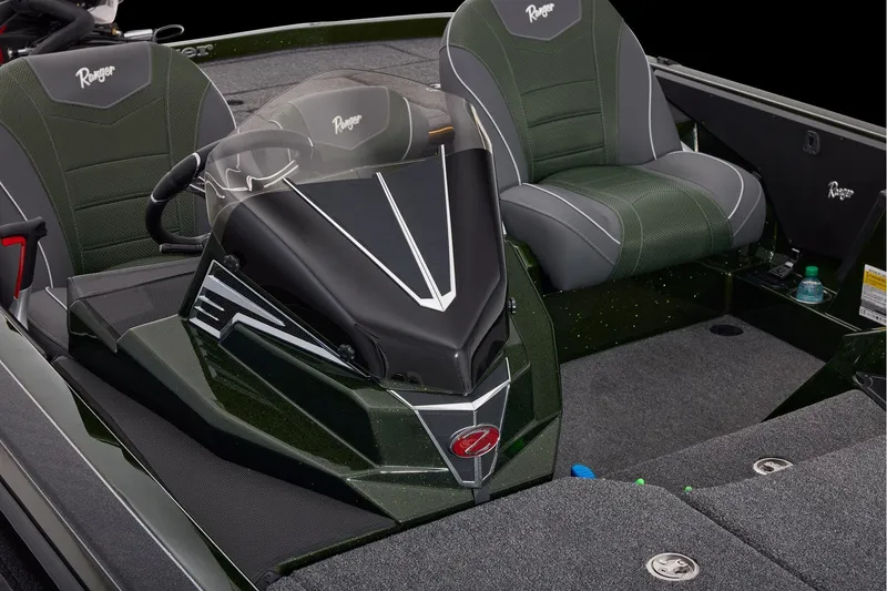 Slide: The Image of Open storage compartment in 2026 Ranger Z521 boat, featuring sleek design and durable materials. - 31