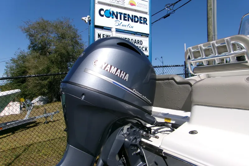 Slide: The Image of 2021 Key West 189 FS boat with Yamaha outboard motor at dealership. - 14