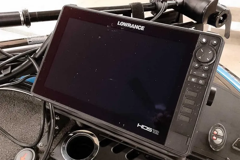 Slide: The Image of Lowrance HDS12 fishfinder on 2022 Nitro Z20 boat dashboard. - 24