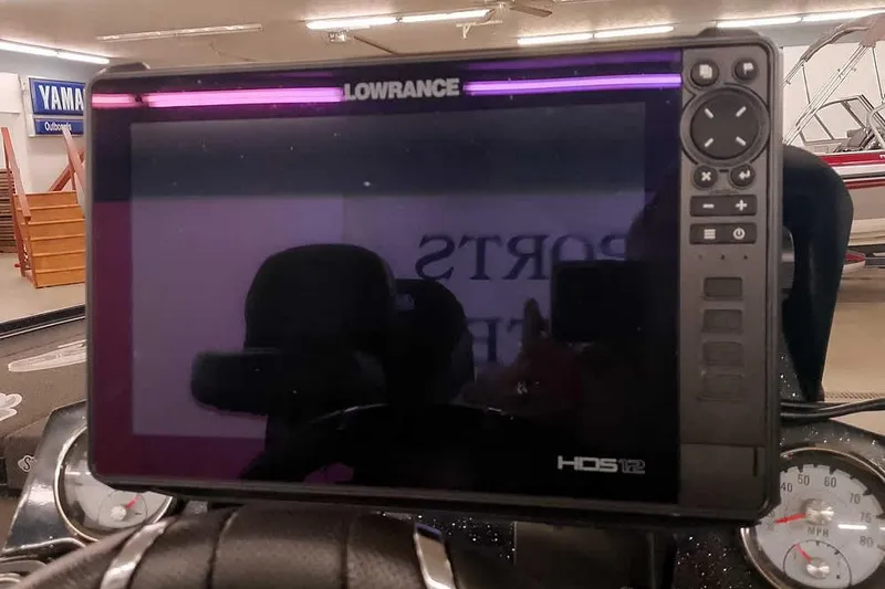 Slide: The Image of Lowrance HDS-12 fishfinder on 2022 Nitro Z20 boat dashboard. - 32