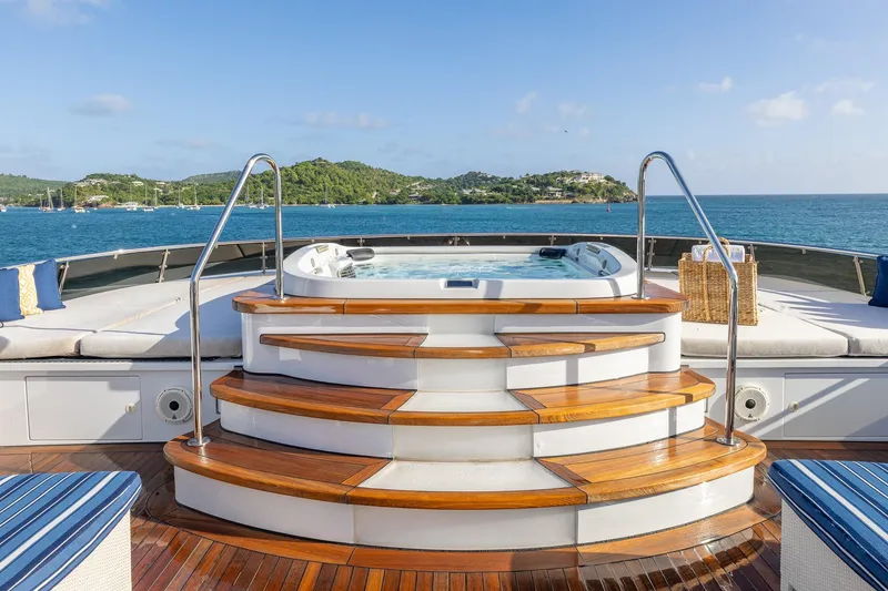 Slide: The Image of Luxurious 2001 TRINITY Tri-Deck MY yacht with jacuzzi and scenic ocean view. - 30