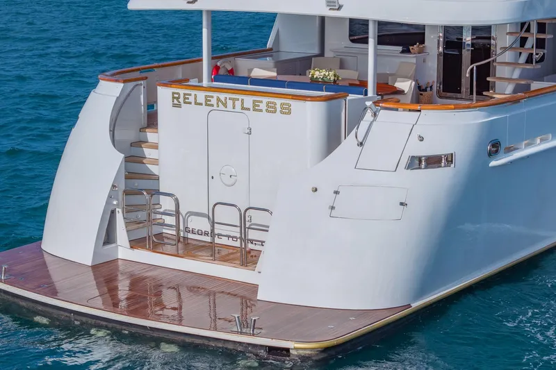 Slide: The Image of Luxury yacht "Relentless" by TRINITY, Tri-Deck MY, 2001, on the water. - 44