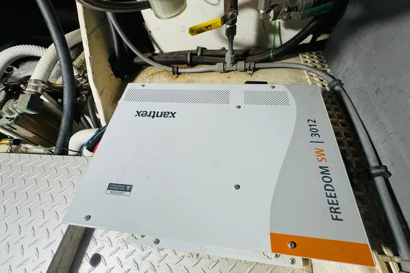 Slide: The Image of Xantrex Freedom SW 3012 inverter in 1987 Bayliner 4550 Motoryacht engine room. - 93