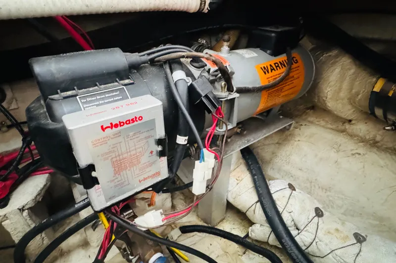Slide: The Image of Engine compartment of 1987 Bayliner 4550 Motoryacht with Webasto heating system. - 96