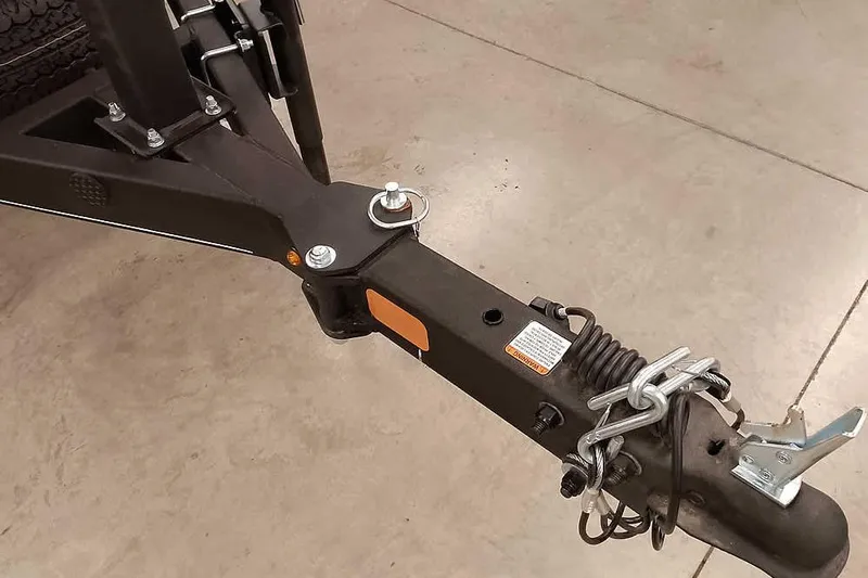 Slide: The Image of Trailer hitch of 2026 Ranger Aluminum VS1665 SC on concrete floor. - 27