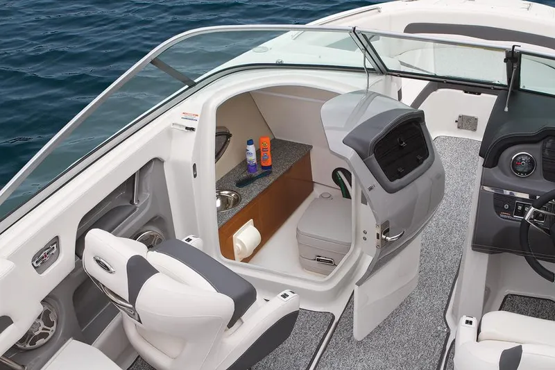 Slide: The Image of Manufacturer Provided Image: 2015 Chaparral 246 SSi boat interior with cabin and helm station. - 14