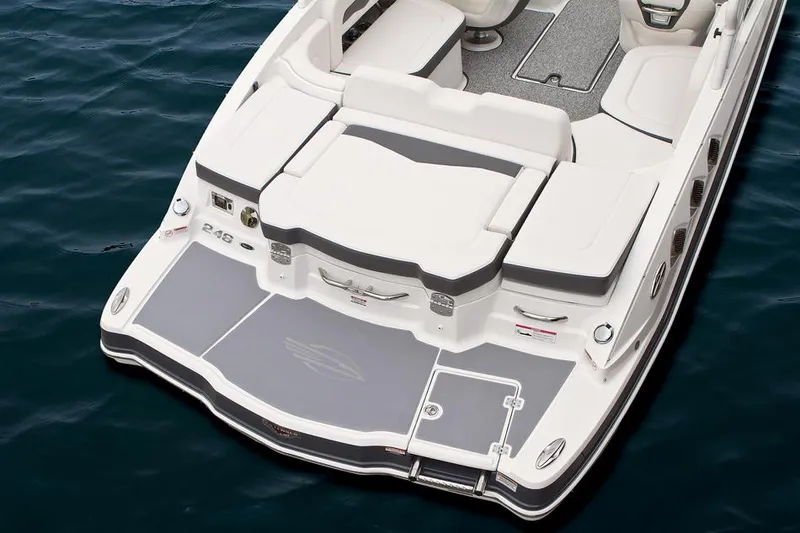 Slide: The Image of Manufacturer Provided Image: 2015 Chaparral 246 SSi boat stern view with swim platform and seating. - 17