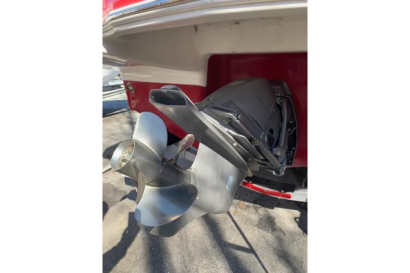 Slide: The Image of 2015 Chaparral 246 SSi boat propeller and stern drive, close-up view. - 6
