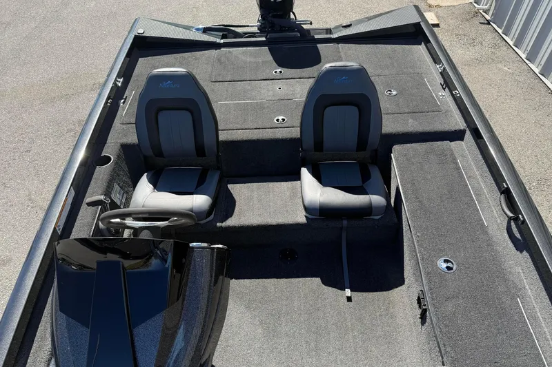 Slide: The Image of 2015 Ranger RT178C boat interior with dual seats and steering console. - 7