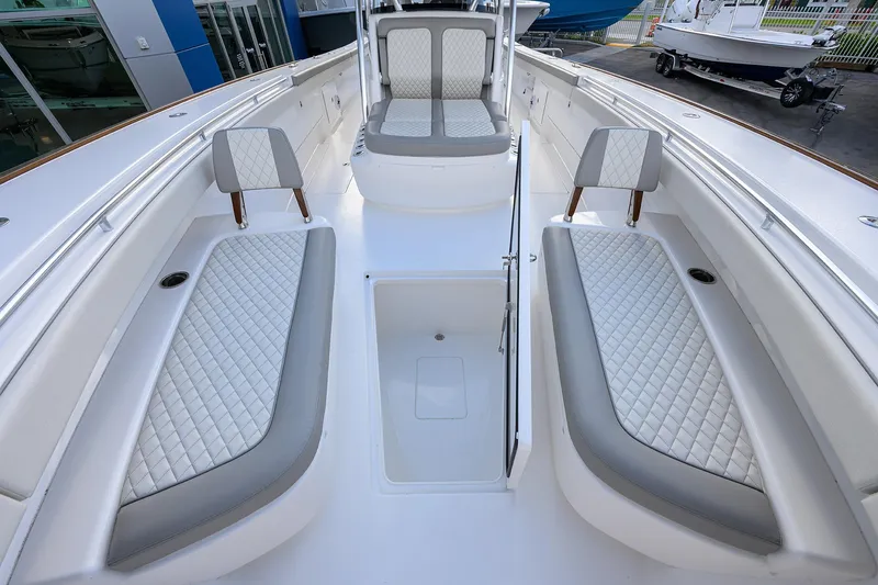 Slide: The Image of 2025 Valhalla Boatworks V-41 interior with luxurious seating and modern design. - 20