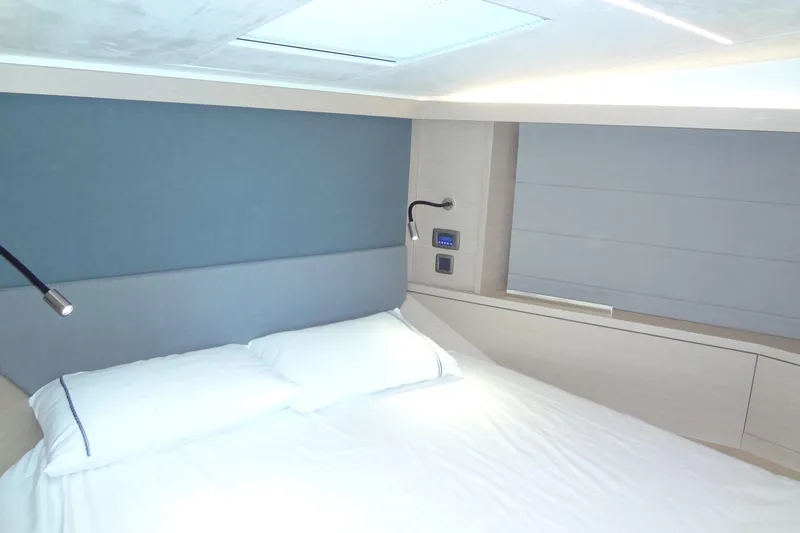 Slide: The Image of Control panel of 2023 Prestige 420S yacht with digital display and buttons. - 52