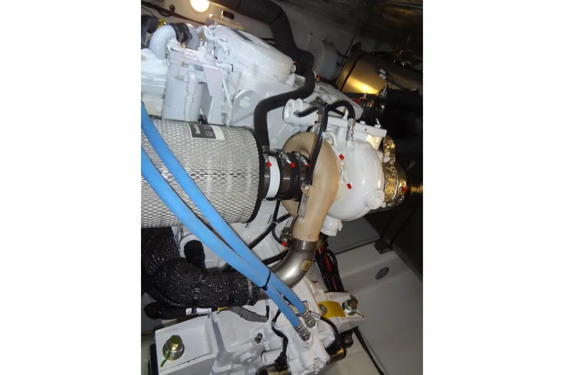 Slide: The Image of Modern bathroom in 2023 Prestige 420S yacht with sleek sink and towels. - 69