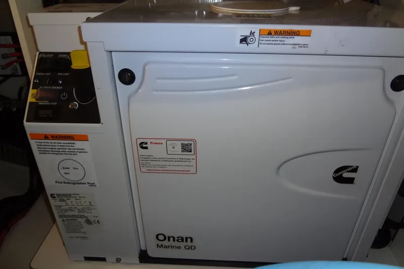 Slide: The Image of Engine compartment of 2023 Prestige 420S yacht with visible components and "NO STEP" warning. - 72