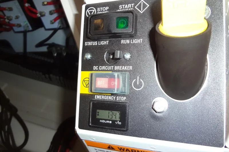 Slide: The Image of Engine compartment of 2023 Prestige 420S with "No Step" warning label. - 73