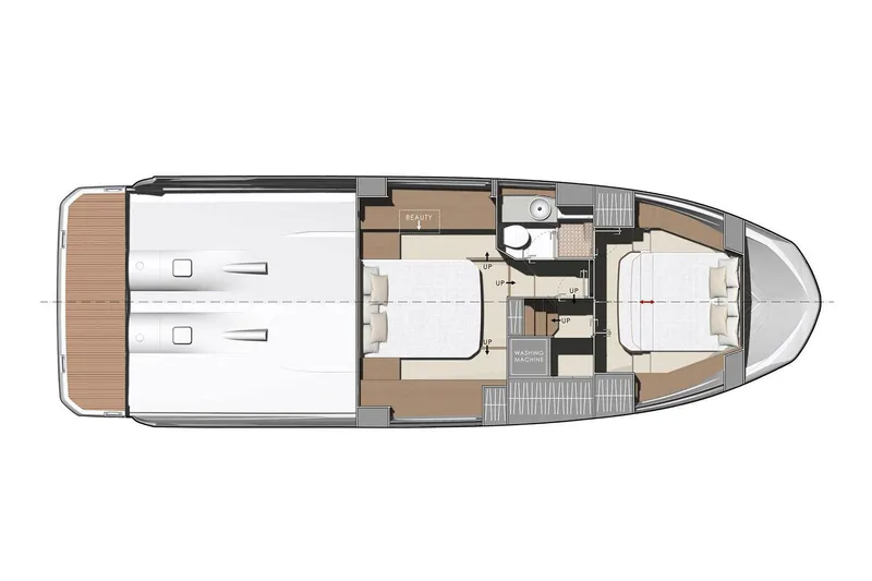 Slide: The Image of 2023 Prestige 420S featuring Onan Marine QD generator with Cummins branding and safety warnings. - 77