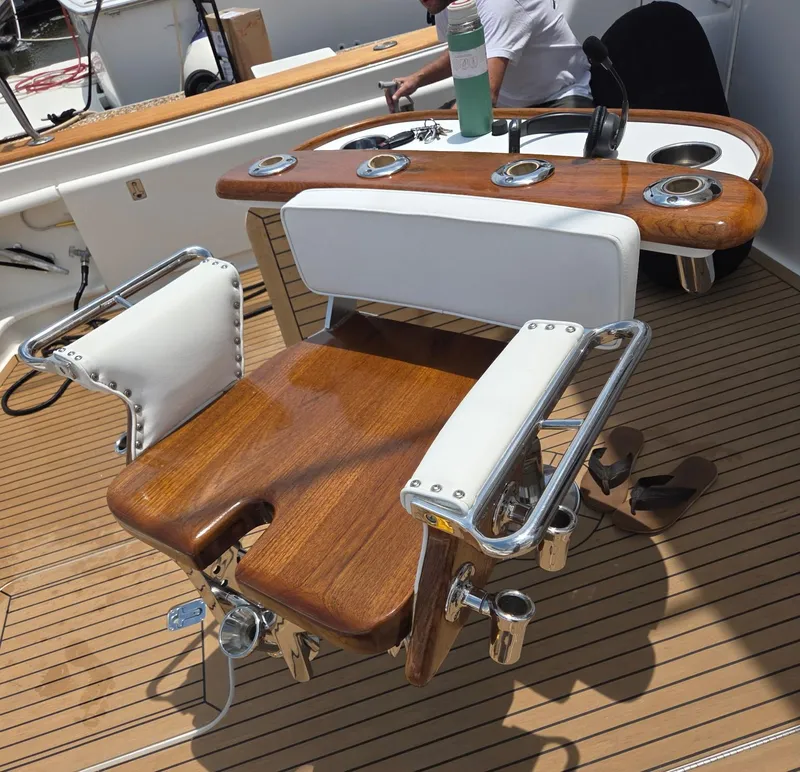 Slide: The Image of Luxurious fishing chair on 2003 Ocean Yachts 62 Super Sport EB deck. - 8