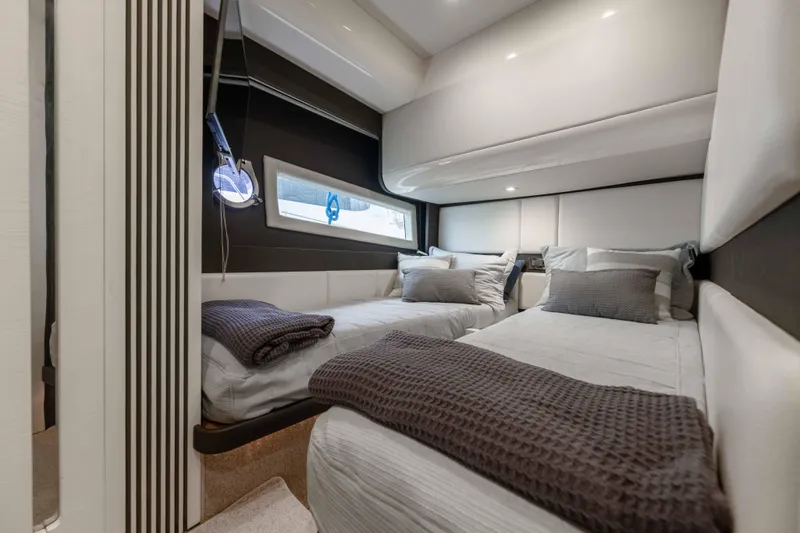 Slide: The Image of Luxurious twin cabin interior of 2015 Azimut 55S yacht with modern design. - 14