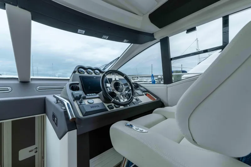 Slide: The Image of Cockpit of 2015 Azimut 55S yacht with modern steering and controls. - 37