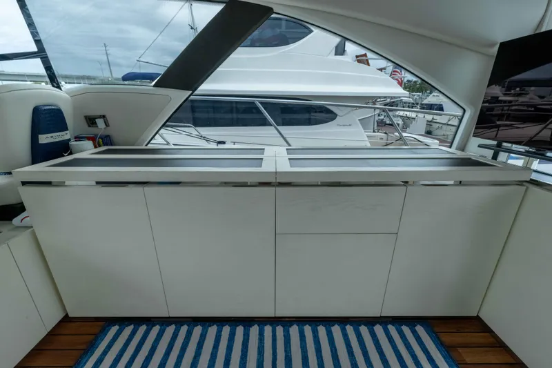 Slide: The Image of Interior of 2015 Azimut 55S yacht with sleek cabinetry and modern design. - 56
