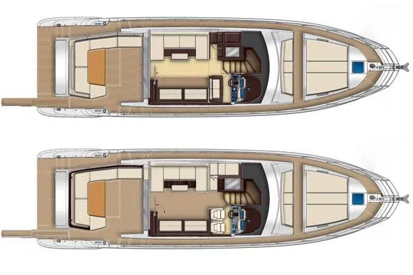 Slide: The Image of Floor plan of 2015 Azimut 55S yacht, showcasing interior layout and design. - 9