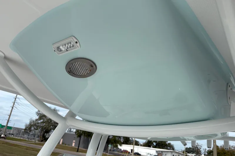 Slide: The Image of 2022 Century 2600 Center Console boat roof with light and speaker. - 20