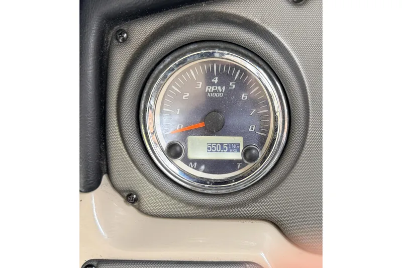 Slide: The Image of Close-up of 2014 Yamaha Boats 242 Limited S tachometer showing 550.5 engine hours. - 3