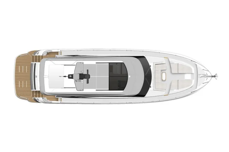 Slide: The Image of Manufacturer Provided Image: Top view of 2026 Riviera 5600 Sport Yacht Platinum Edition, showcasing sleek design and spacious layout. - 7