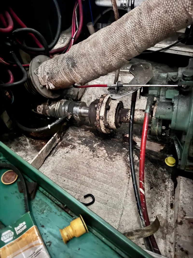 Slide: The Image of Engine room of a 1999 Bruce Roberts 64 Custom Steel Cruiser. - 25