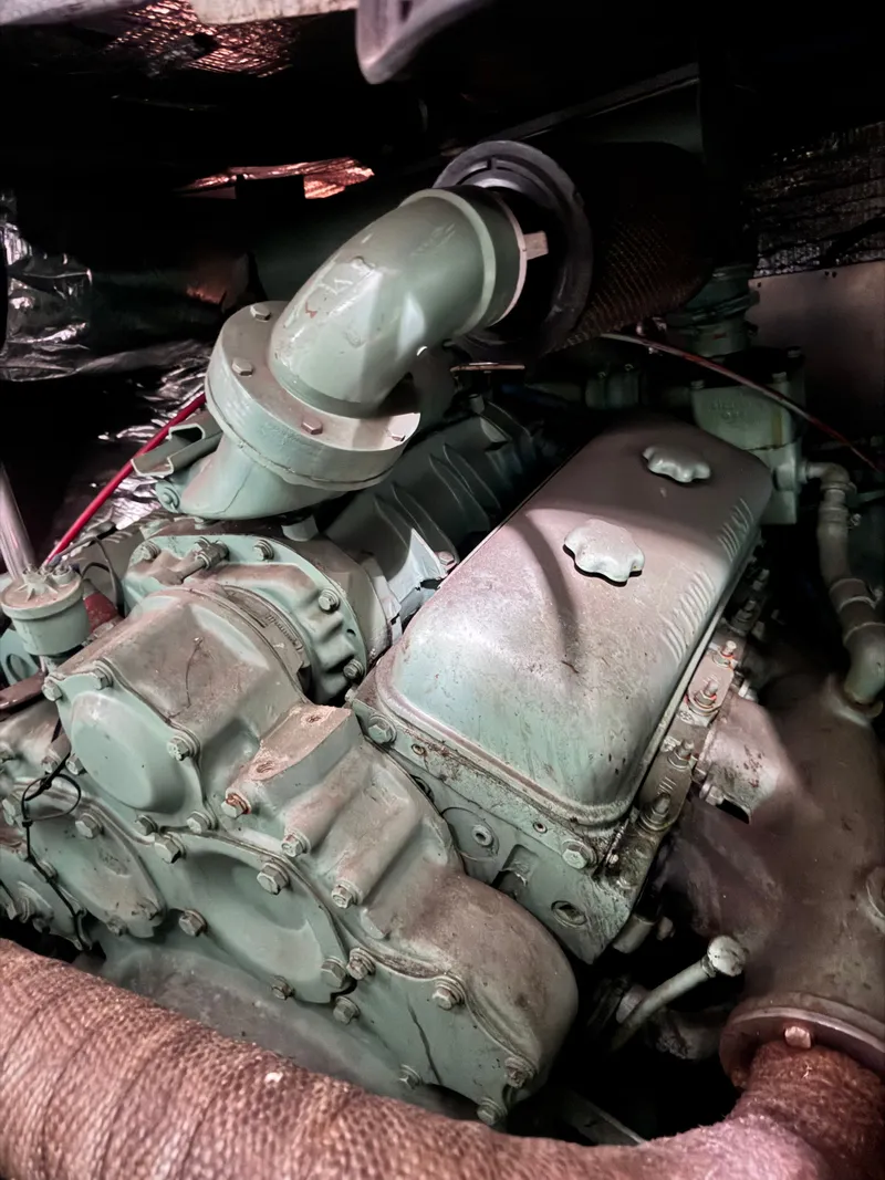 Slide: The Image of Engine of a 1999 Bruce Roberts 64 Custom Steel Cruiser. - 26