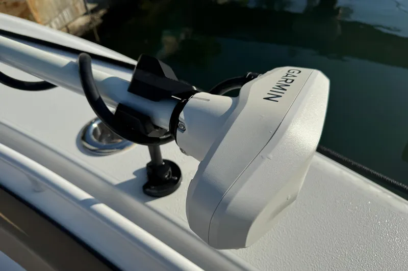 Slide: The Image of Garmin device on 2021 Sea Hunt Gamefish 30 boat, close-up view. - 7