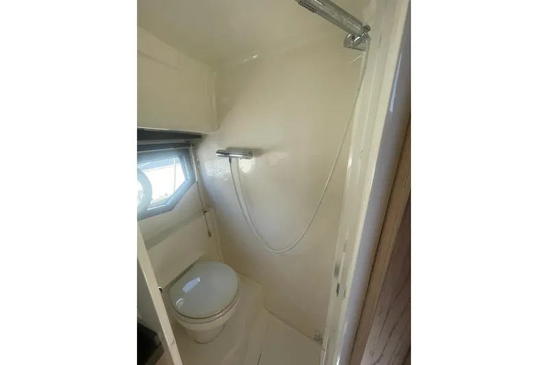 Slide: The Image of Compact bathroom in 2015 Faeton Formentera boat with shower and toilet. - 18