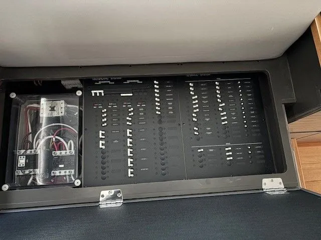 Slide: The Image of Electrical control panel of Tiara Yachts C49 Coupe 2020. - 19