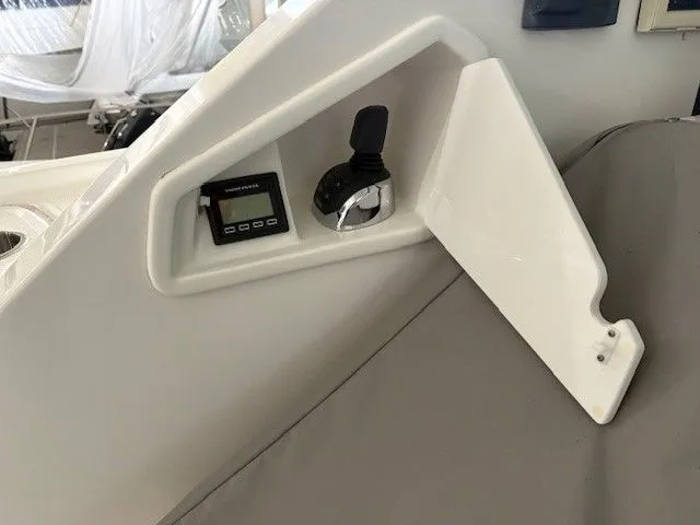 Slide: The Image of 2020 Tiara Yachts C49 Coupe control panel close-up. - 5