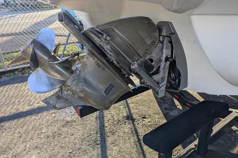 Slide: The Image of 2019 Stingray 250 CR boat propeller with visible wear and corrosion. - 22